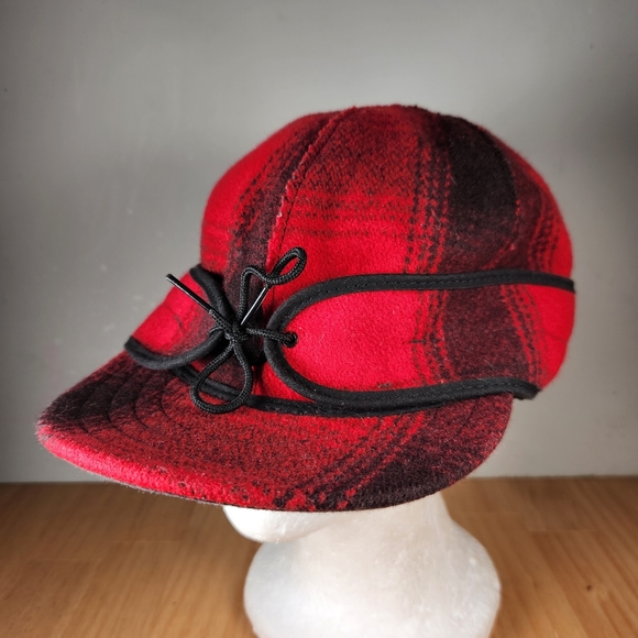 stormy Kromer Other - Stormy Kromer Hat Men’s 7 3/4 Red Black Wool Hunting Buffalo Lined USA